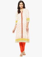 Prakhya Orange Embroidered Kurta