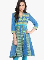 Rain & Rainbow Blue Printed Kurta