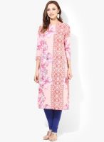 Rain & Rainbow Orange Printed Kurta