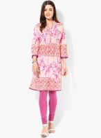 Rain & Rainbow Pink Printed Kurta