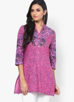 Rain & Rainbow Purple Cotton Kurti