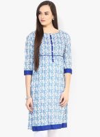 Rangmanch By Pantaloons Blue Printed Kurtas