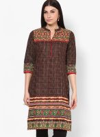 Rangmanch By Pantaloons Cotton Coffee Kurta