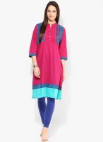 Rangmanch By Pantaloons Fuchsia Printed Kurtas