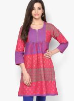 Riya Pink Printed Kurtas