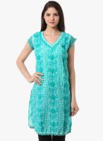 Saadgi Aqua Blue Embroidered Kurta