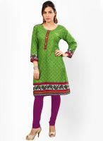 Salwar Studio Green Printed Kurtas Salwar Studio Green Printed Kurtas