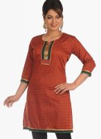 Salwar Studio Orange Printed Kurtis