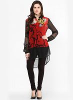 Satya Paul Red Printed Kurtas