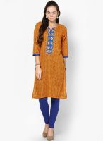 Shree Mustard Yellow Printed Kurta