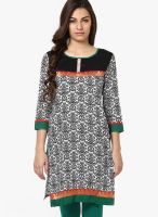 Span Black Printed Kurta