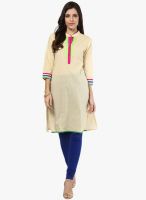 Span Cotton Beige Kurta