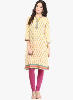 Span Cotton Off White Kurti