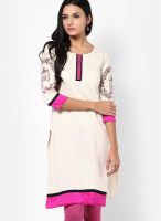 Span Cotton Off White Kurti