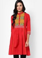 Span Cotton Red Kurti