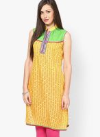 Span Green Printed Kurta