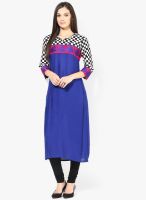 Stylet Blue embroidered Kurti