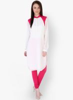 Sugar Her White Solid Kurtis