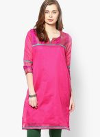 Svarikaa Pink Solid Kurtis