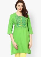 Vedic Green Solid Kurtis