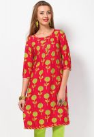 W Pink Printed Kurtis