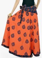 9rasa Orange Flared Skirt