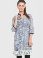 Aamer Navy Blue Printed Kurtis