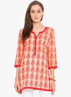 Aamer Red Printed Kurtis