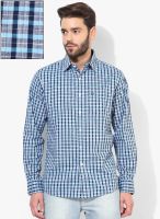 Allen Solly Blue Checked Regular Fit Casual Shirt