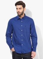 Allen Solly Blue Checked Regular Fit Casual Shirt