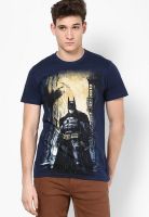 Batman Blue Printed Round Neck T-Shirts