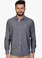 As Original By American Swan Grey Solid Slim Casual Shirt