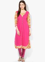 Aum Pink Solid Kurtis