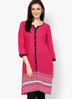 Aum Pink Solid Kurtis