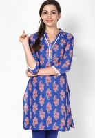 Aurelia Blue Printed Kurtis