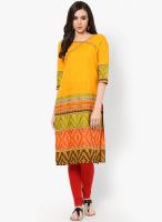 Aurelia Yellow Solid Kurtas