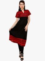 Bhama Couture Black Printed Anarkali