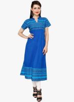 Bhama Couture Blue Printed Anarkali