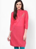 Bhama Couture Pink Solid Kurtis