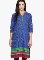 Bitterlime Blue Printed Kurta