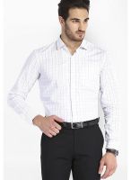 Black Coffee Checked White Formal Shirt