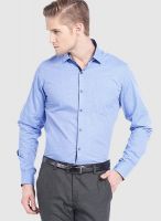 Black Coffee Light Blue Slim Fit Formal Shirt