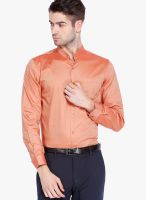 Black Coffee Orange Slim Fit Formal Shirt