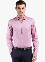 Black Coffee Pink Solid Slim Fit Formal Shirt