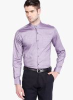 Black Coffee Purple Slim Fit Formal Shirt