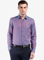 Black Coffee Purple Solid Slim Fit Formal Shirt