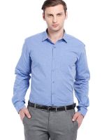 Black Coffee Solid Blue Formal Shirt