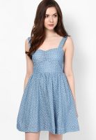 Chemistry Blue Colored Printed Skater Dress