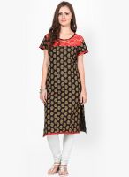 Dhwani Black Printed Kurtis