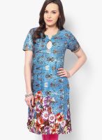 Dhwani Blue Printed Kurtis